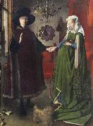 Jan Van Eyck The Italian kopmannen Arnolfini and his youngest wife some nygifta in home in Brugge oil painting reproduction